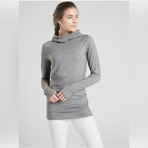 Athleta Women’s Essence Hooded Tunic Gray Heather Size Small